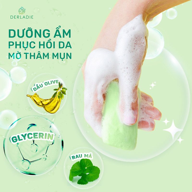 Xà Phòng Hỗ Trợ Giảm Mụn Cơ Thể Derladie Body Cleansing Bar For Blemish Skin 50g