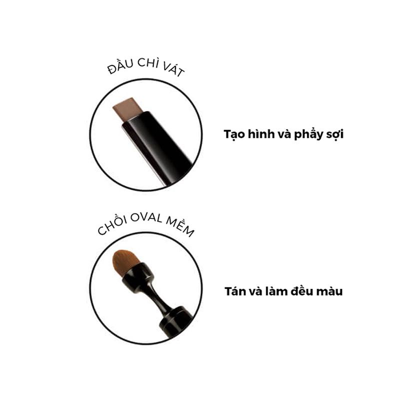 Chì Kẻ Mày Hai Đầu Lâu Trôi Silkygirl 24hr Flat Tip Brow Liner