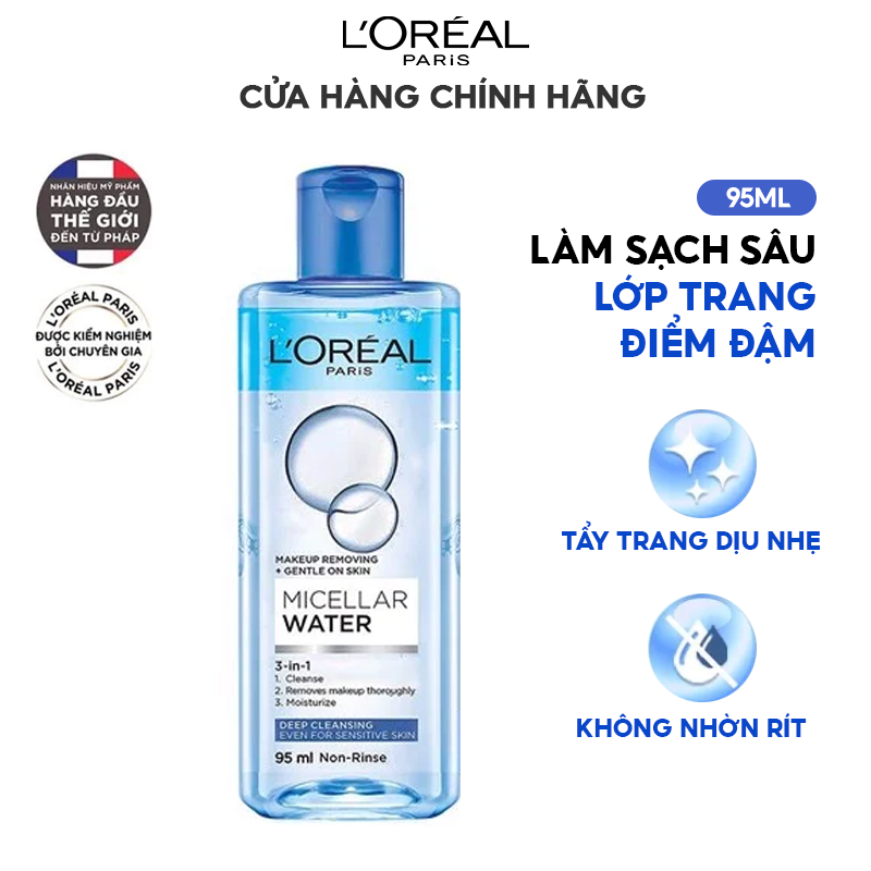 [95ml] Nước Tẩy Trang Làm Sạch Sâu 3 In 1 L'Oreal Micellar Water Deep Cleansing