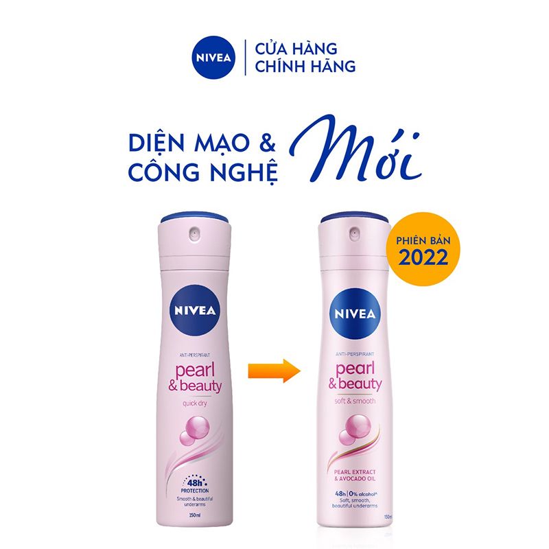 Xịt Ngăn Mùi Nivea Ngọc Trai Anti-Perspirant Spray Pearl & Beauty 150ml