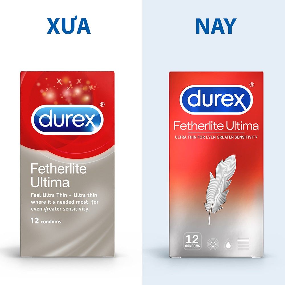 [Hộp 12 Cái] Bao Cao Su Siêu Mỏng Durex Fetherlite Ultima Condoms (Che tên sản phẩm khi giao hàng)