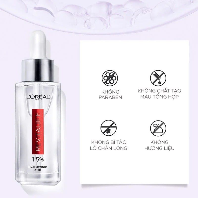 Serum L'Oreal Tinh Chất Cấp Ẩm, Cải Thiện Nếp Nhăn L'Oreal Revitalift 1.5% Hyaluronic Acid Serum