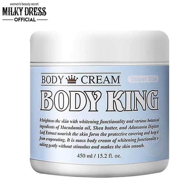 Kem Dưỡng Ẩm Toàn Thân Dịu Nhẹ Không Gây Kích Ứng Milky Dress Body King 450ml