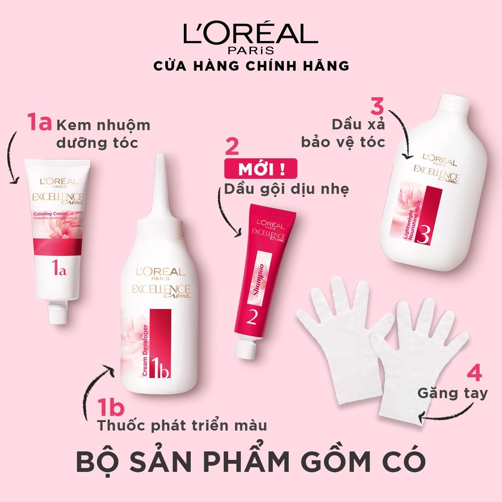 Kem Nhuộm Tóc Phủ Bạc L'Oreal Excellence Creme 172ml