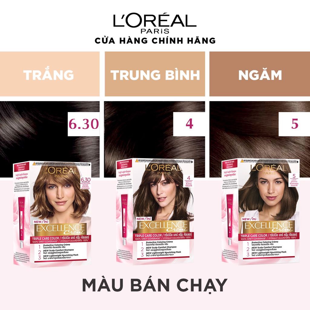 Kem Nhuộm Tóc Phủ Bạc L'Oreal Excellence Creme 172ml