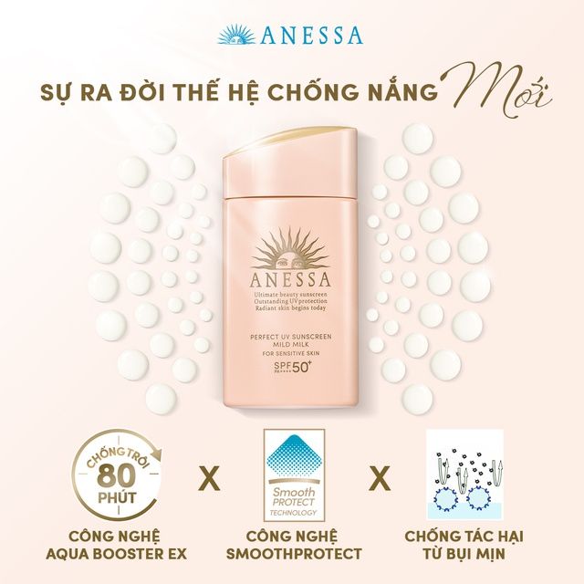 Kem Chống Nắng Dạng Sữa Dịu Nhẹ Cho Da Dễ Kích Ứng Anessa Perfect UV Sunscreen Mild Milk A SPF 50+/PA++++