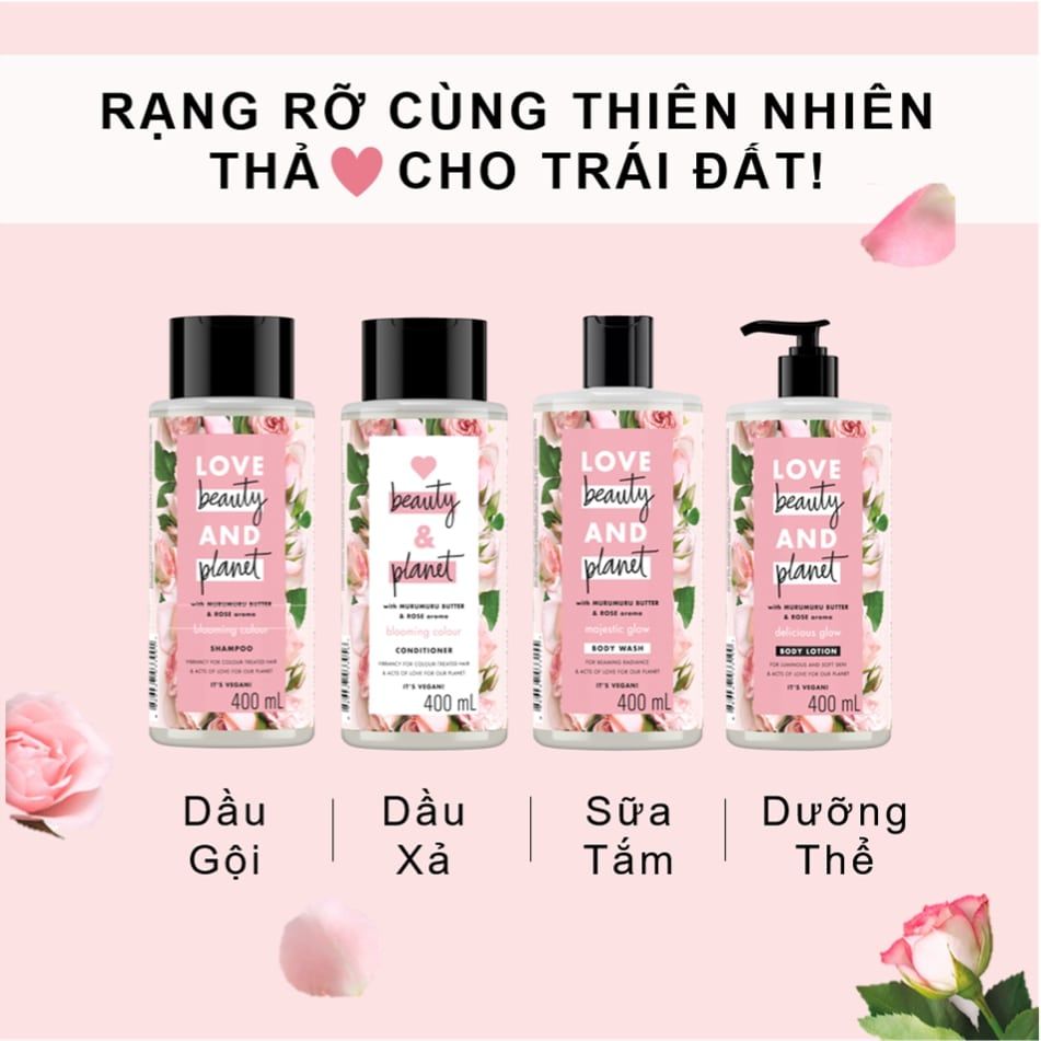 Dầu Gội Giữ Màu Tóc Nhuộm Love Beauty And Planet Blooming Colour Shampoo 400ml