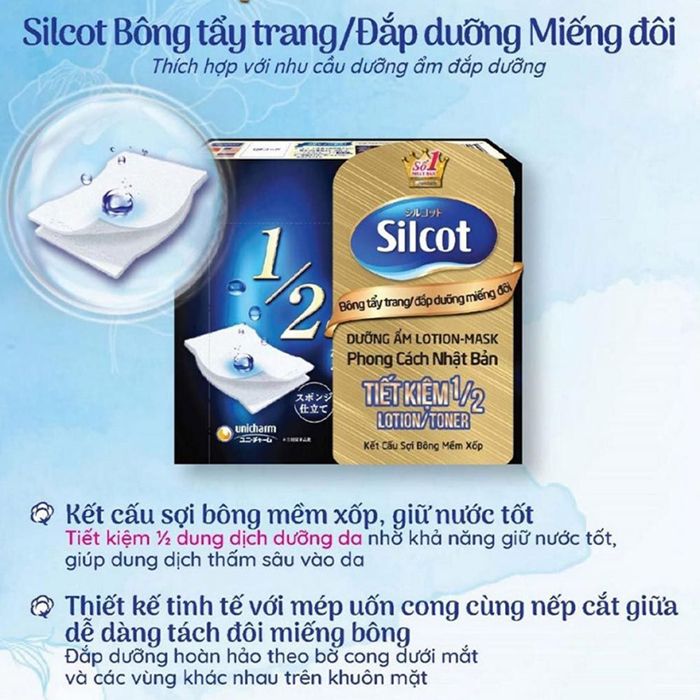 Bông Tẩy Trang, Đắp Dưỡng Silcot Miếng Đôi Tiện Dụng - 40 Miếng