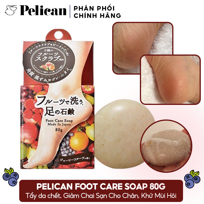 Xà Phòng Tẩy Da Chết, Giảm Chai Sạn Cho Chân, Khử Mùi Hôi Chân Pelican Foot Care Soap 80g