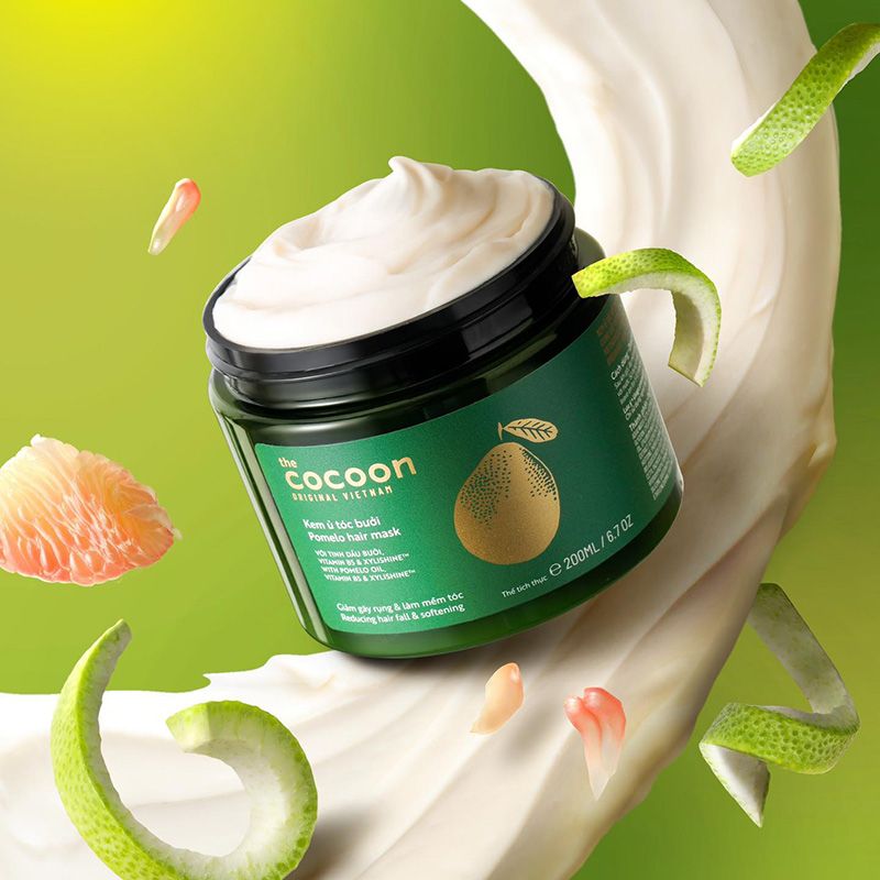 Kem Ủ Tóc Bưởi Hỗ Trợ Giảm Gãy Rụng, Dưỡng Tóc Mềm Mượt Chắc Khỏe Cocoon Pomelo Hair Mask 200ml