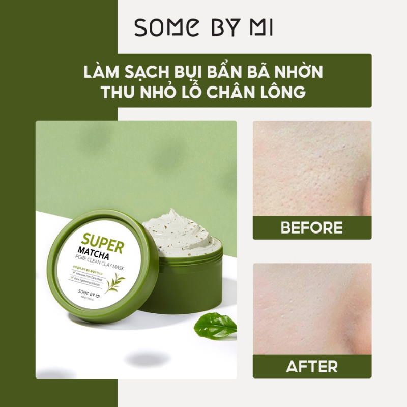 Mặt Nạ Đất Sét Trà Xanh Giúp Làm Sạch, Thu Nhỏ Lỗ Chân Lông Some By Mi Super Matcha Pore Clean Clay Mask 100g