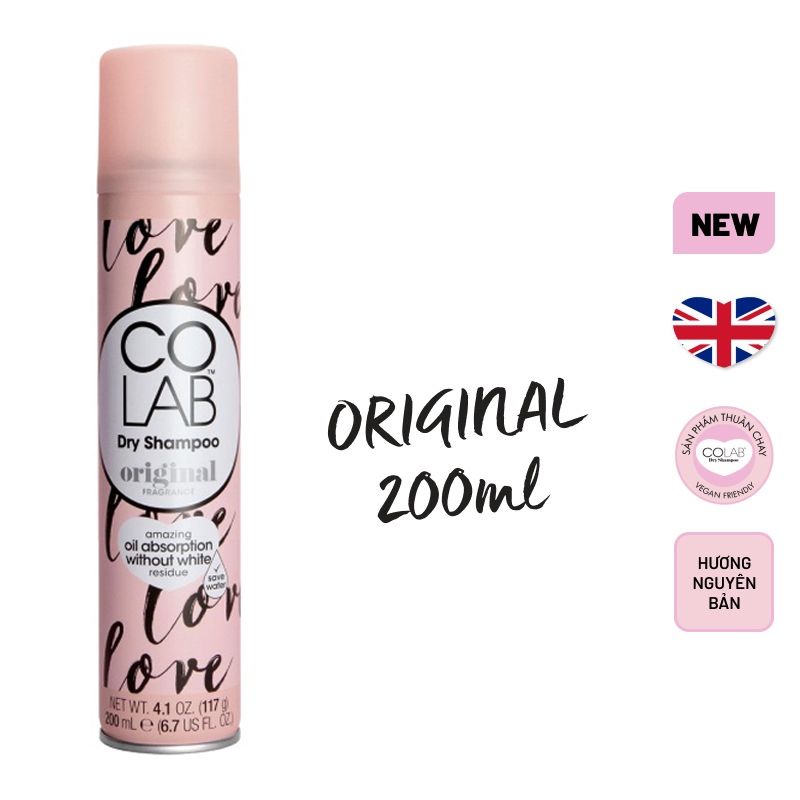 Dầu Gội Khô Bảo Vệ Tóc Khỏi Tia UV, Tạo Tóc Phồng Vào Nếp Colab Dry Shampoo