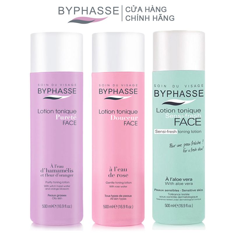 Nước Hoa Hồng Làm Sạch Ẩm Mịn Da Byphasse Lotion Tonique Douceur Face 500ml