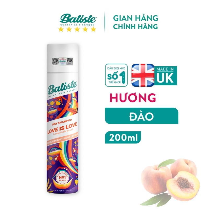 Dầu Gội Khô Giúp Làm Sạch, Tóc Bồng Bềnh Batiste Dry Shampoo 200ml