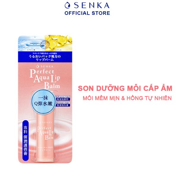 Son Dưỡng Môi Cấp Ẩm Cho Môi Senka Perfect Aqua Lip Balm 4.5g