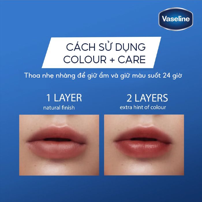 Son Dưỡng Môi Dưỡng Ẩm Môi Mềm Mại Vaseline Colour+Care 3g