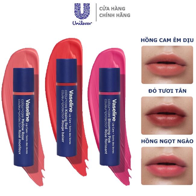 Son Dưỡng Môi Dưỡng Ẩm Môi Mềm Mại Vaseline Colour+Care 3g