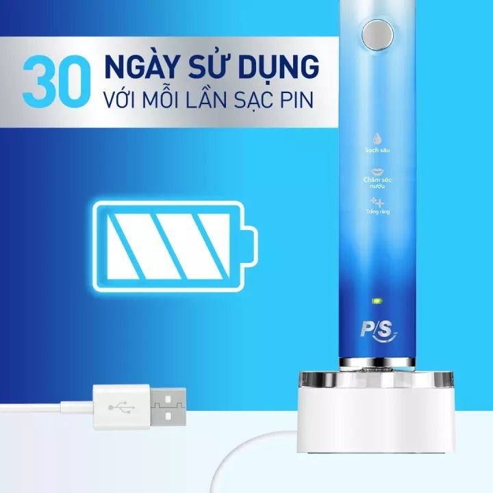 Bàn Chải Điện Sạch Sâu, Công Nghệ Sóng Âm P/S S100 Pro Expertcare #MÀU XANH OMBRE