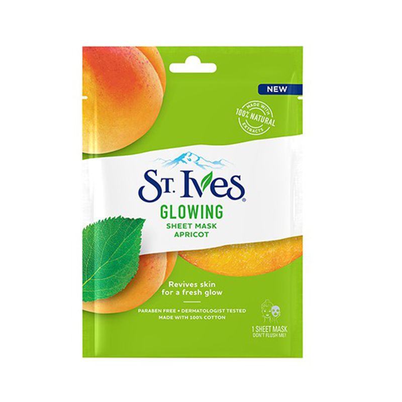 Mặt Nạ Chiết Xuất Tự Nhiên Dưỡng Sáng, Cấp Ẩm, Phục Hồi ST.IVES Sheet Mask 23ml #APRICOT