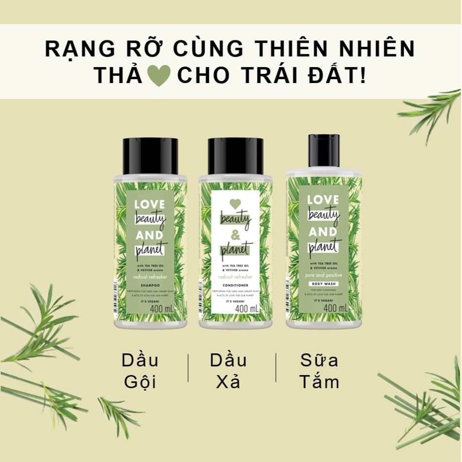 Dầu Gội Detox Tóc Bết Dầu Love Beauty And Planet Radical Refresher Shampoo 400ml
