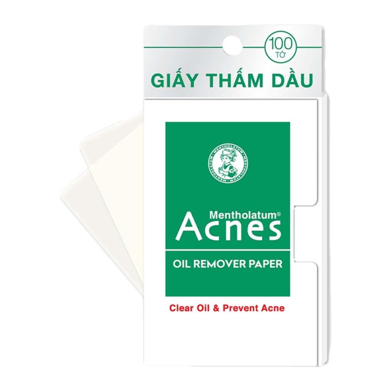 [100 tờ] Giấy Thấm Dầu Giúp Kiểm Soát Nhờn, Hạn Chế Mụn Acnes Oil Remover Paper