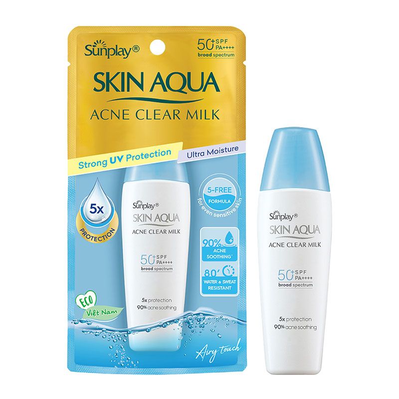 Sữa Chống Nắng Dưỡng Da Ngừa Mụn Sunplay Skin Aqua Acne Clear Milk SPF50+/PA++++ 25g