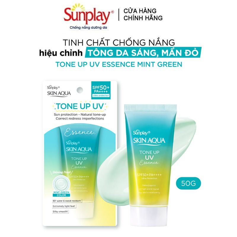 Tinh Chất Chống Nắng Hiệu Chỉnh Sắc Da Sunplay Skin Aqua Tone Up UV Essence - Mint Green SPF50+/PA++++ 50g