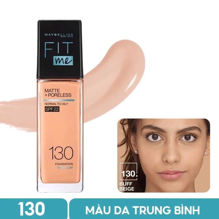 Kem Nền Kiềm Dầu, Cho Lớp Nền Mịn Lì Tự Nhiên Maybelline Fit Me Matte Poreless Foundation 30ml