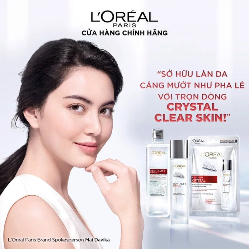 Nước Tẩy Trang Làm Sạch Cho Da Dầu L'oreal Revitalift Crystal Purifying Micellar Water