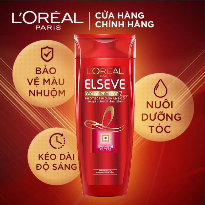 [330ml] Dầu Gội Giữ Màu Tóc Nhuộm L'Oreal Elseve Color Protect 7 Weeks Shampoo
