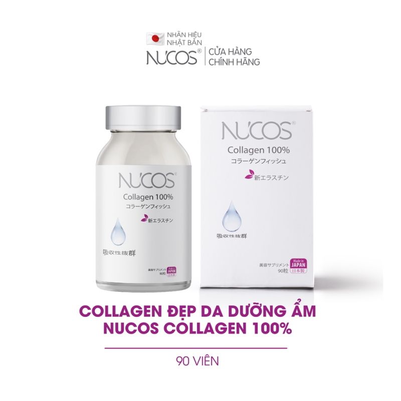 [Hộp 90 Viên] Viên Uống Collagen Nhật Bản Cải Thiện Da, Cấp Ẩm, Ngăn Ngừa Lão Hóa Nucos Collagen 100%