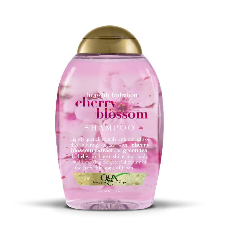 Dầu Gội Cấp Ẩm, Giảm Dầu Nhờn & Ngứa, Chiết Xuất Hoa Anh Đào OGX Heavenly Hydration + Cherry Blossom Shampoo 385ml