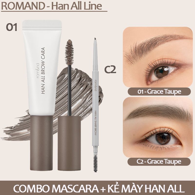 Chì Kẻ Mày Ngang Cho Chân Mày Sắc Nét, Lâu Trôi Romand Han All Flat Brow - Han All Line 0.17g