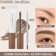 COMBO (MASCARA 02 + KẺ MÀY FLAT W2)