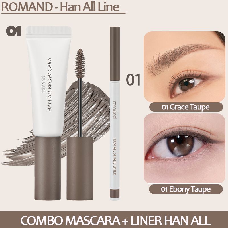 Mascara Chân Mày Siêu Tự Nhiên, Bền Màu, Lâu Trôi Romand Han All Brow Cara 9g