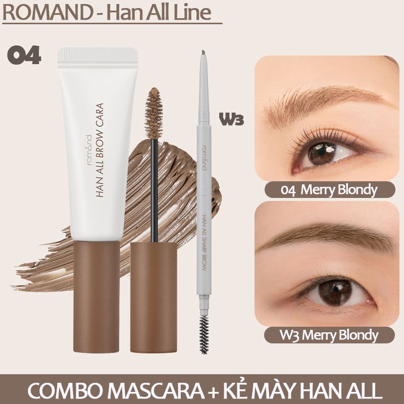 Chì Kẻ Mày Nét Mảnh 3 Trong 1 Cho Đôi Chân Mày Hoàn Hảo, Sắc Nét Romand Han All Sharp Brow - Han All Line