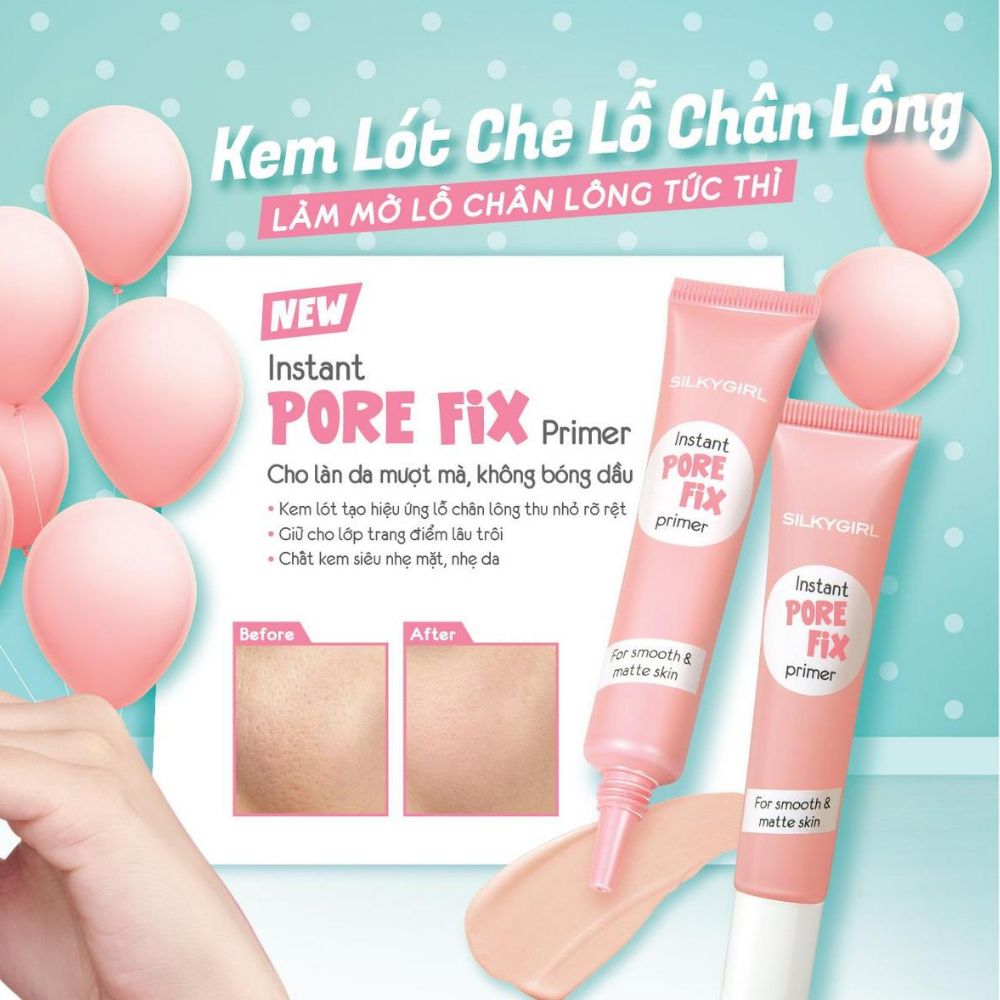 Kem Lót Trang Điểm Che Phủ Lỗ Chân Lông Cho Làn Da Mịn Màng Silkygirl Instant Pore Fix Primer 15ml