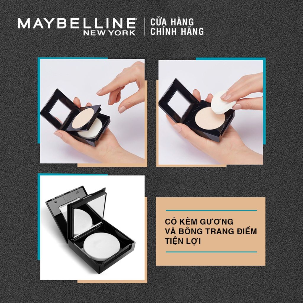 Phấn Phủ Dạng Nén Mịn Lì, Kiềm Dầu Hiệu Quả Maybelline Fit Me Matte Poreless Powder 8.5g (Hộp Vuông)