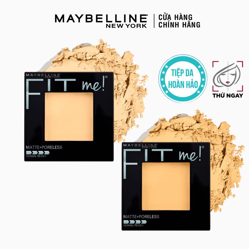 Phấn Phủ Dạng Nén Mịn Lì, Kiềm Dầu Hiệu Quả Maybelline Fit Me Matte Poreless Powder 8.5g (Hộp Vuông)