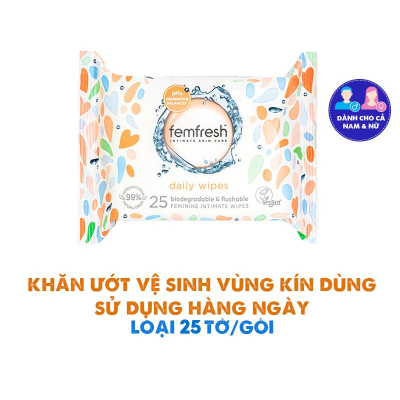 Khăn Ướt Vệ Sinh Vùng Kín Phụ Nữ Cao Cấp Femfresh Intimate Skincare Wipes (Che tên sản phẩm khi giao hàng)