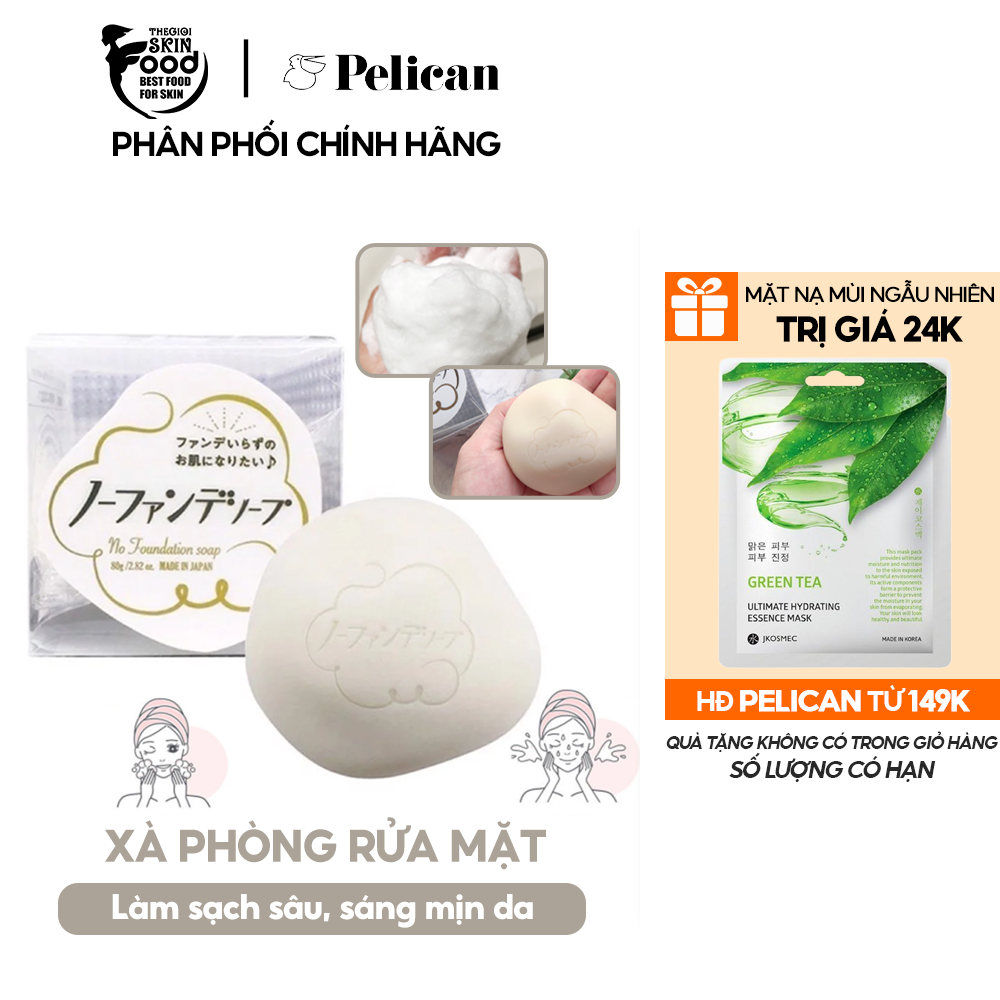 Xà Phòng Rửa Mặt Sáng Mịn Da Pelican No Foundation Soap 80g