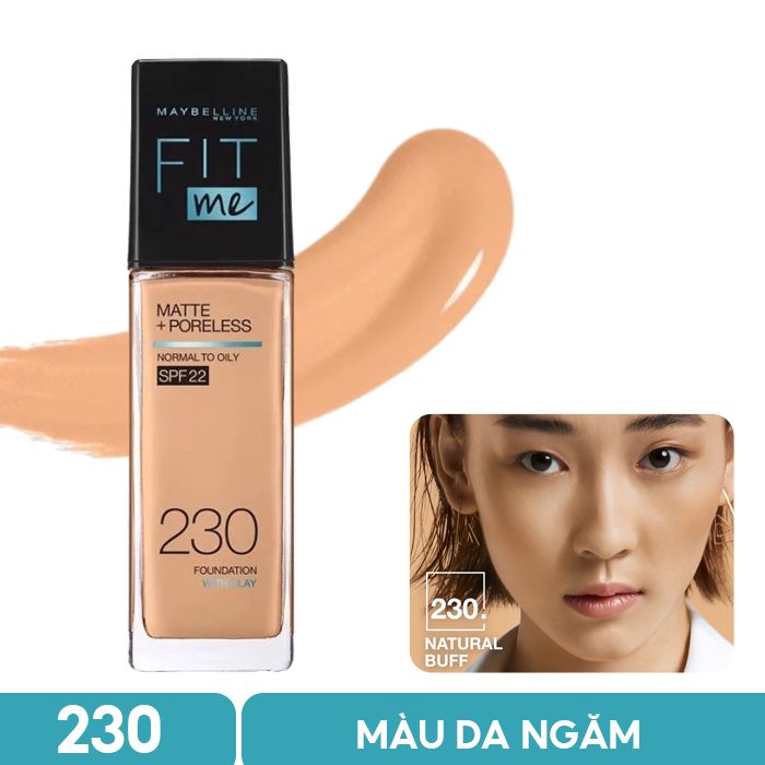 Kem Nền Kiềm Dầu, Cho Lớp Nền Mịn Lì Tự Nhiên Maybelline Fit Me Matte Poreless Foundation 30ml