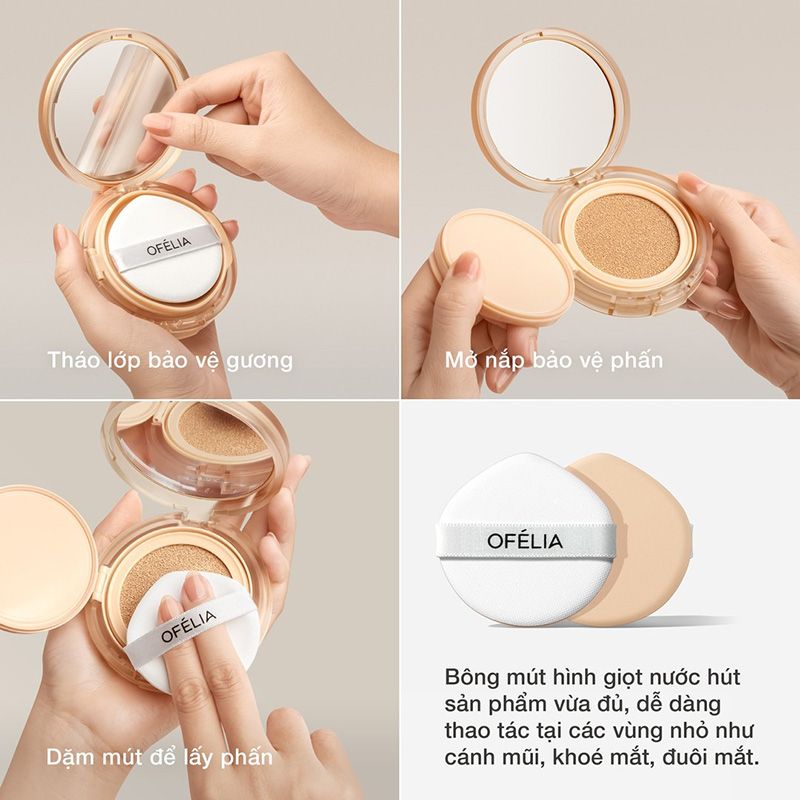 Phấn Nước Mịn Lì Lâu Trôi OFÉLIA Uncovered Longwear Cushion SPF50+/PA++++ 12g