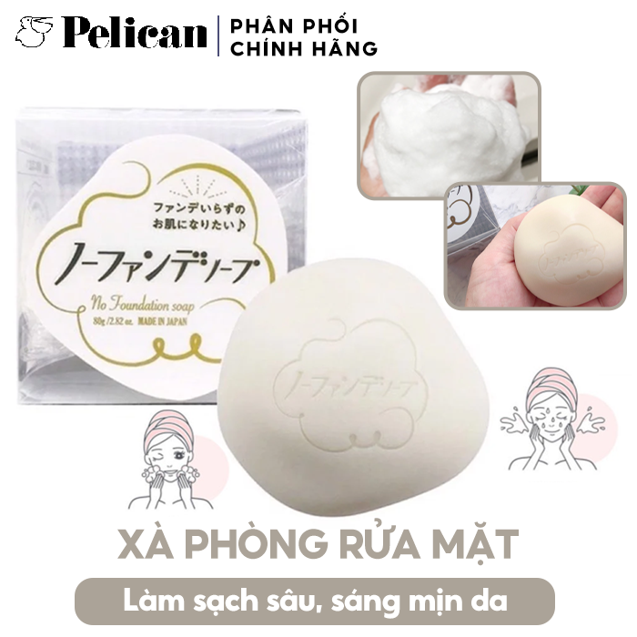 Xà Phòng Rửa Mặt Sáng Mịn Da Pelican No Foundation Soap 80g