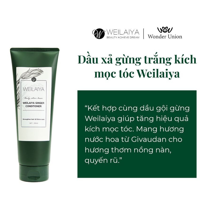 Dầu Xả Dưỡng Ẩm Tóc, Tăng Cường Mọc Tóc, Chiết Xuất Gừng, Hà Thủ Ô Weilaiya Ginger Conditioner 250ml