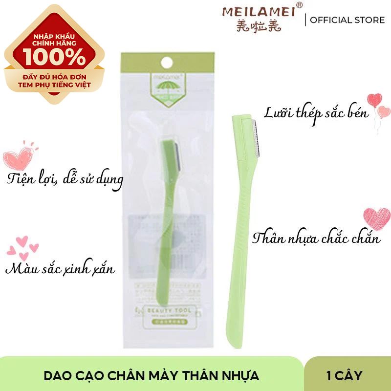 [NHẬP KHẨU] Dao Cạo Lông Mày Thân Nhựa Meilamei MLM-C003 - Màu Xanh Lá