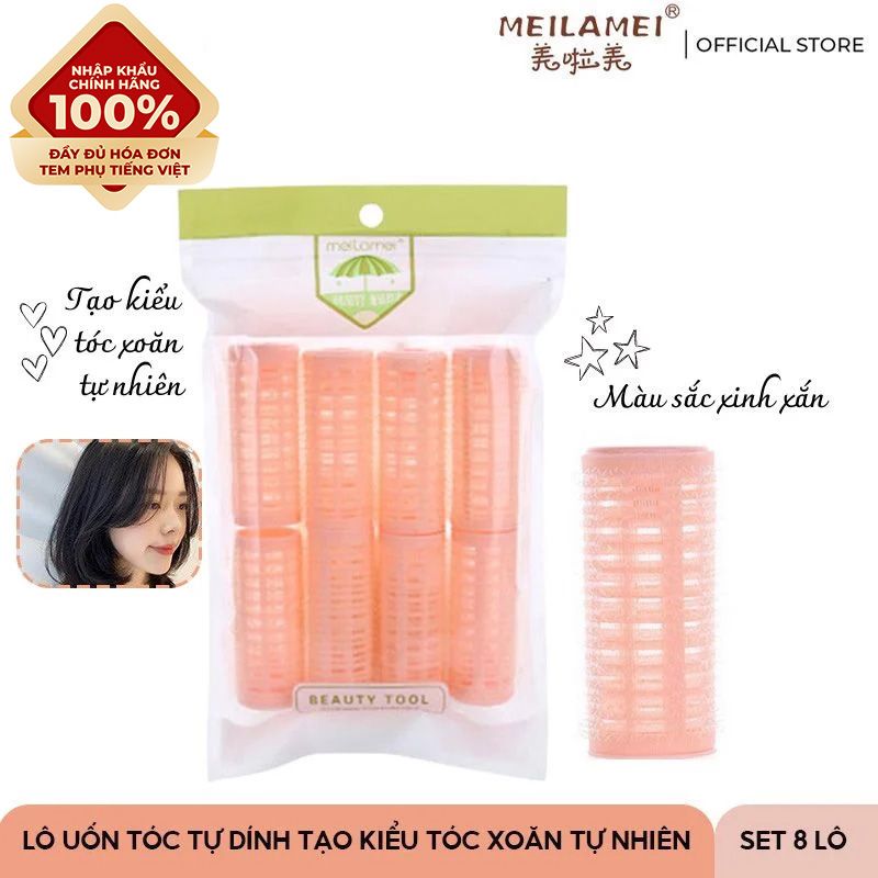 [NHẬP KHẨU][Set 8 Lô] Lô Cuốn Tóc Tự Dính, Tạo Kiểu Tóc Xoăn Xinh Xắn Meilamei MLM-G006