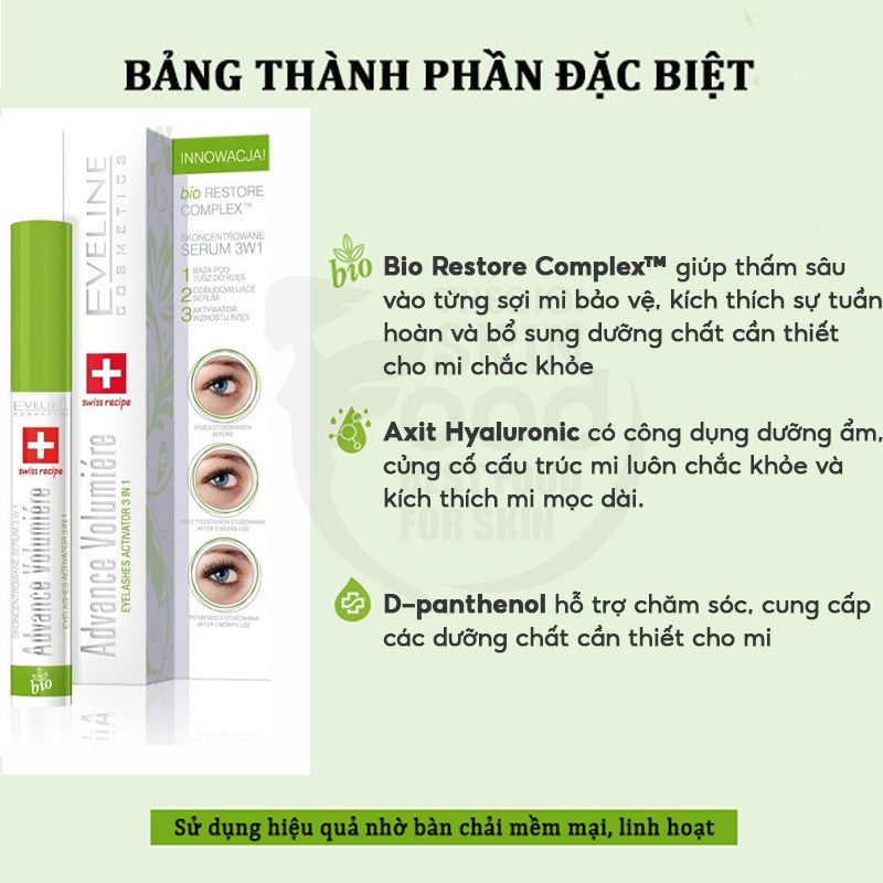 Serum Eveline Cosmetics Tinh Chất Dưỡng Dài Mi, Cong Mi Tự Nhiên Advance Volumiere Eyelashes Concentrated 3in1 25g