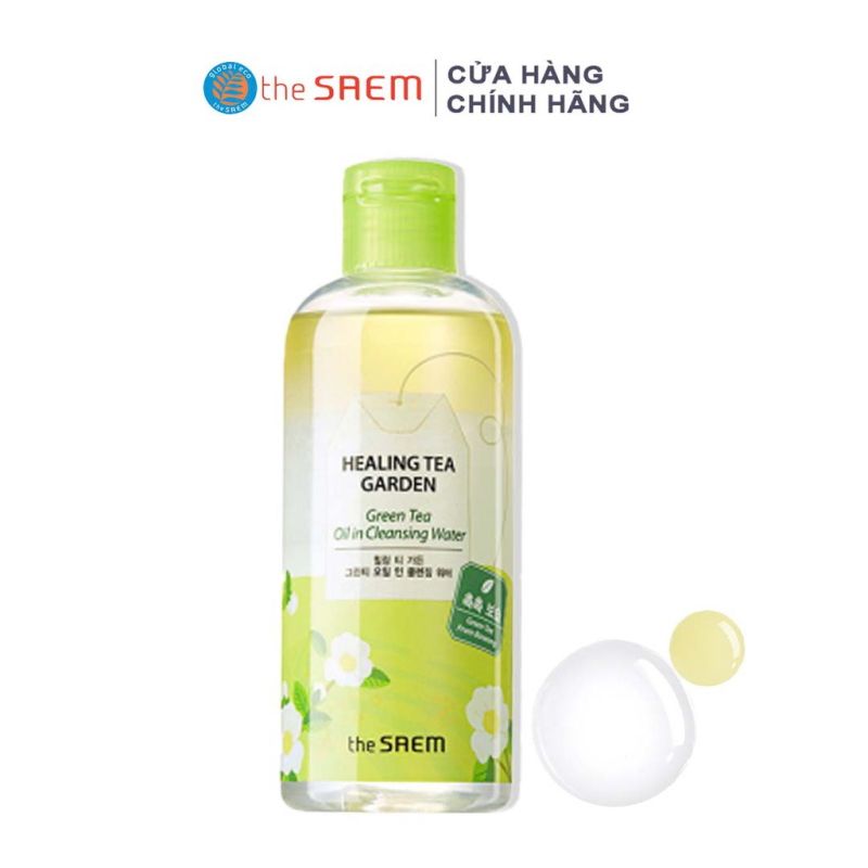 Nước Tẩy Trang Chứa Tinh Dầu Chiết Xuất Trà Xanh The Saem Healing Tea Garden Green Tea Oil In Cleansing Water 300ml