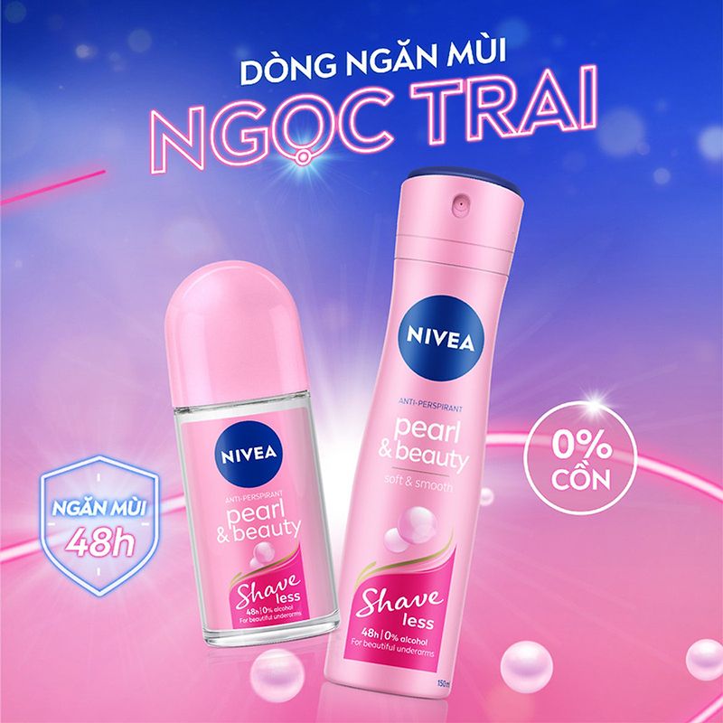 Lăn Ngăn Mùi Ngọc Trai Quyến Rũ Nivea Anti-Perspirant Pearl & Beauty Roll On Shaveless